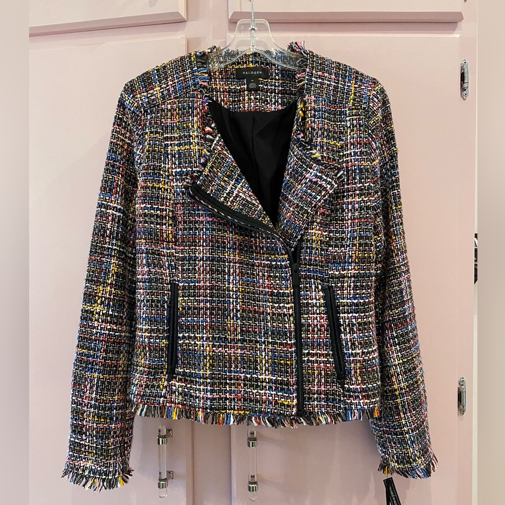 Halogen Woven Motorcycle Style Blazer Size Medium Nordstrom Never Worn Tags On